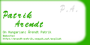 patrik arendt business card